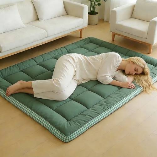 japanese plush roll up floor futon mattress topper suitable for dorm home machine washable soft tatami mat foldable and portable floor bed sleeping pad for valentines day and new year gifts