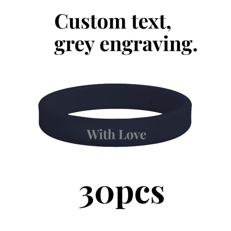 30pcs Custom Silicone Wristbands, Personalised Gift