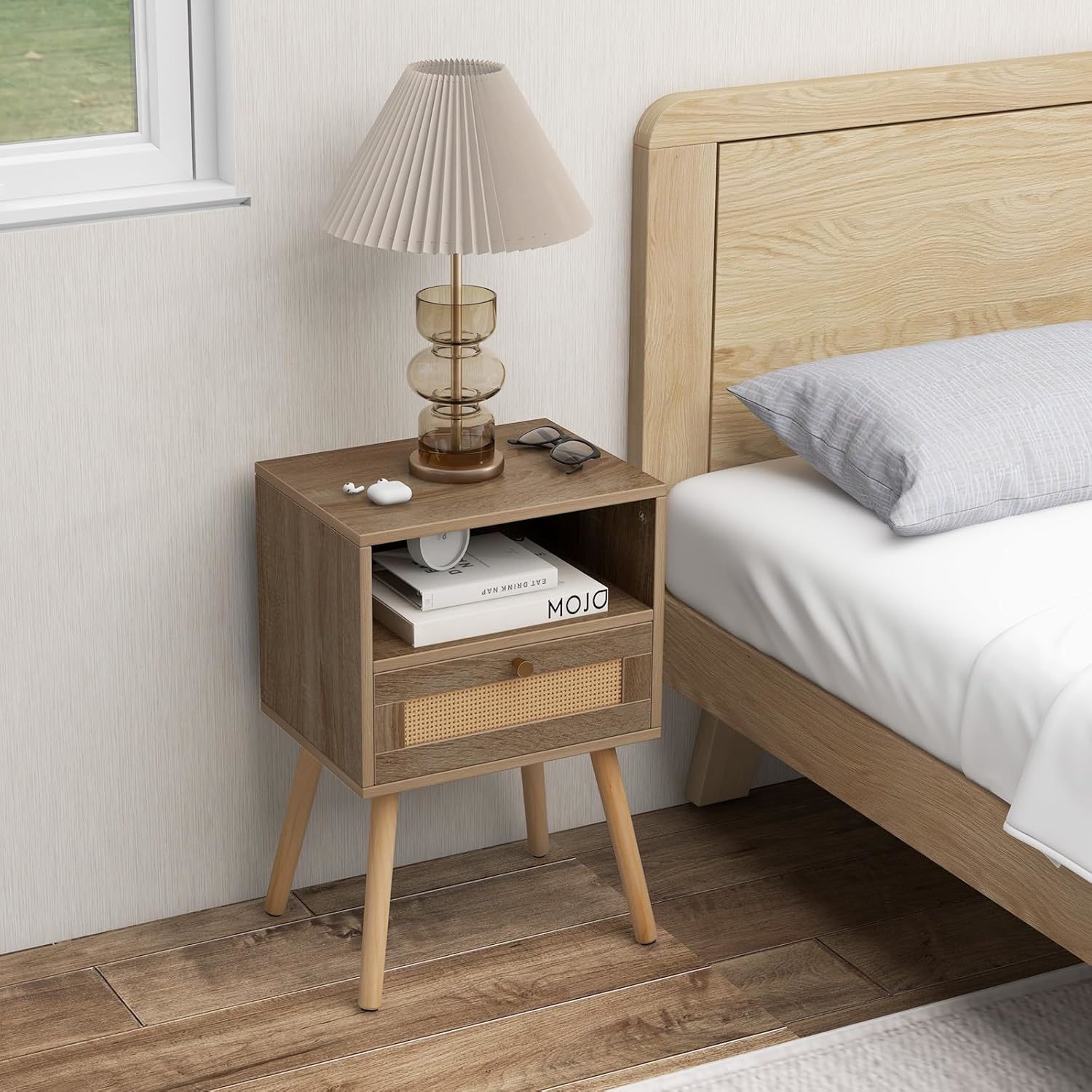 Kids Nightstands, Small Side End Table W/ Drawer, Solid Wood Support Bedside Table, Compact Modern Coffee Table, Multifunctional Accent Table For Einschulung, Christmas, Halloween