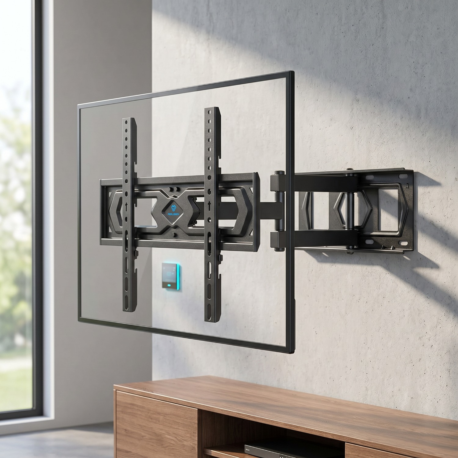 Image of Swivel & Tilt Tv Wall Mount Bracket For 26-60 Inch Televisions, Tilt Adjustment Built- Level, 40kg, Vesa 400x400mm