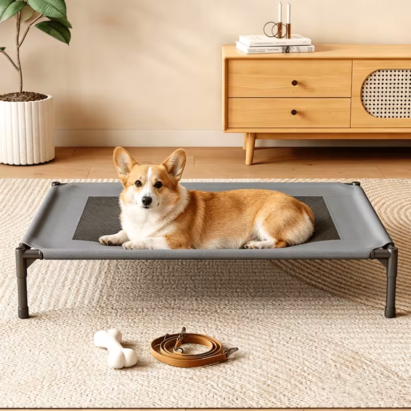 portable military style cooling dog bed kennel suitable for small medium large dogs breathable temperature controlled washable bed with assembly ventilation system for travel camping use for puppies and pets Product details 6