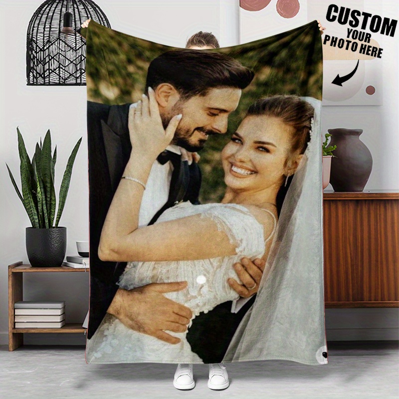 Personalized Photo Custom Flannel Blanket, Soft Gift