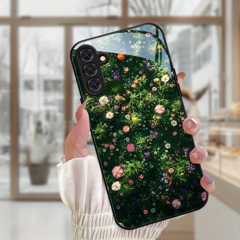 TEMU Metallic Paint Tempered Glass Phone Case Suitable For Galaxy A14 A24 4g A04 A04s A05 A05s A06 A13 A15 A16 A22 A23 A24 A25 A32 A33 A34 A35 A52