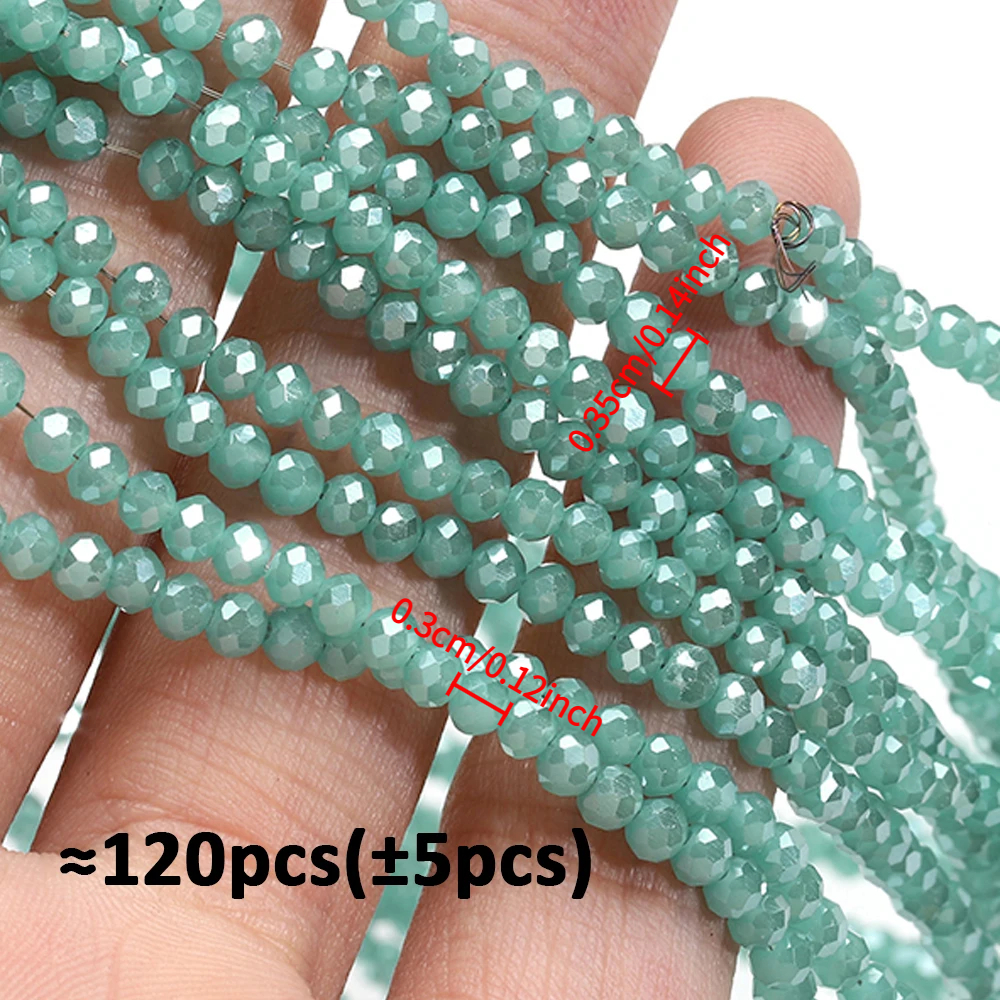 TEMU 120 pz Perline di Vetro Tonde Multicolore Multisfaccettate per Fermagli e Orecchini, Perline Sciolte Fai da Te, Accessori per Bijoux a