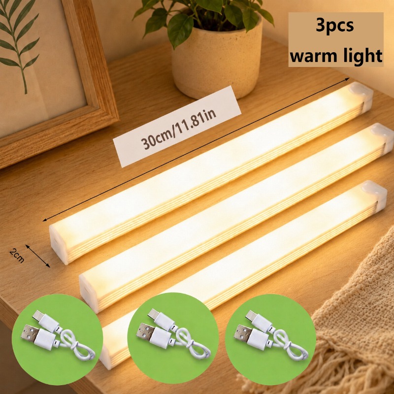 3pcs Smart Motion Sensor LED Under Cabinet Light Set