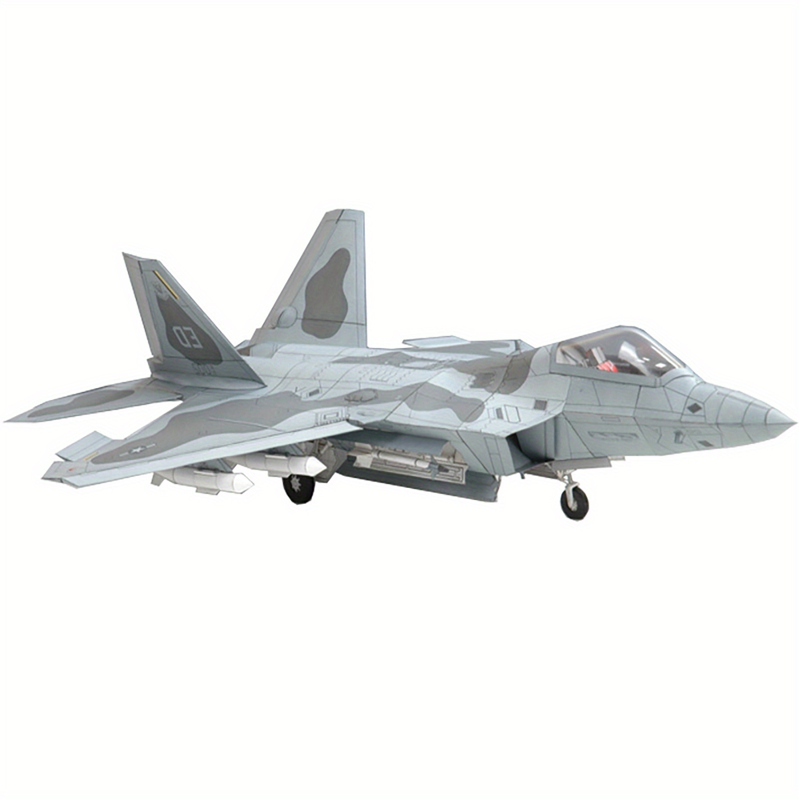 F22 Fighter Paper Model Military Puzzle Kit Paper Plane Model Unassembled