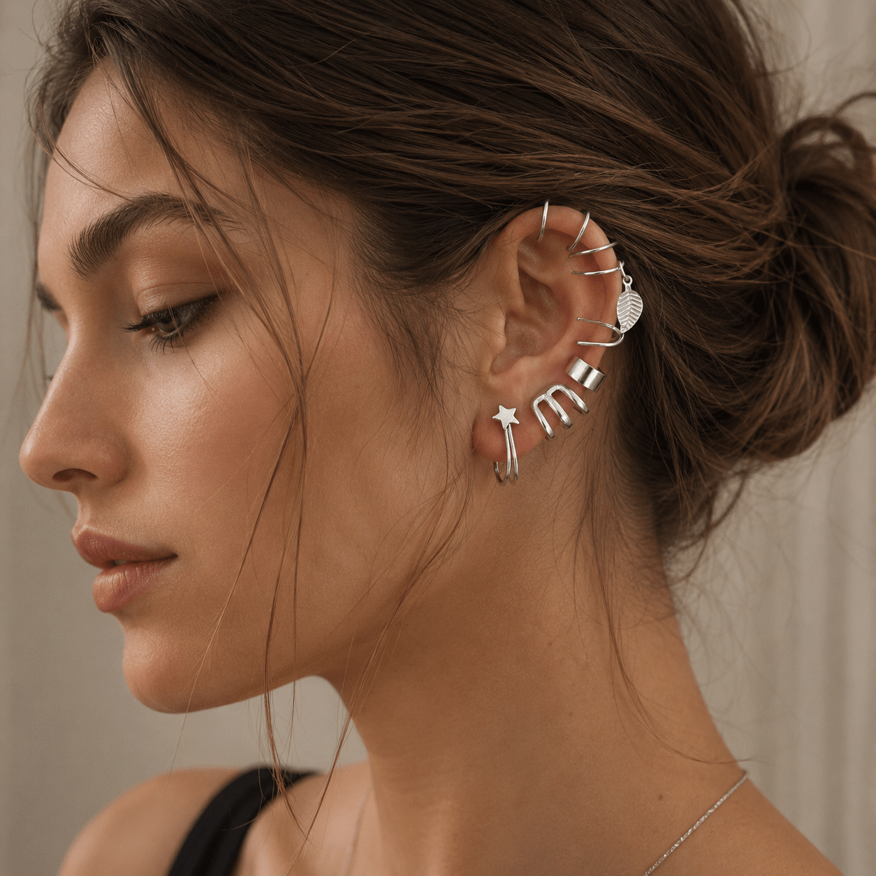 6pcs No-Piercing Clip-On Ear Cuff Earrings for Women