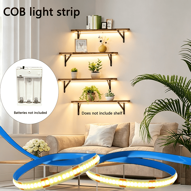 Floating-Shelf COB Light Strip with Dual-Color Temperature