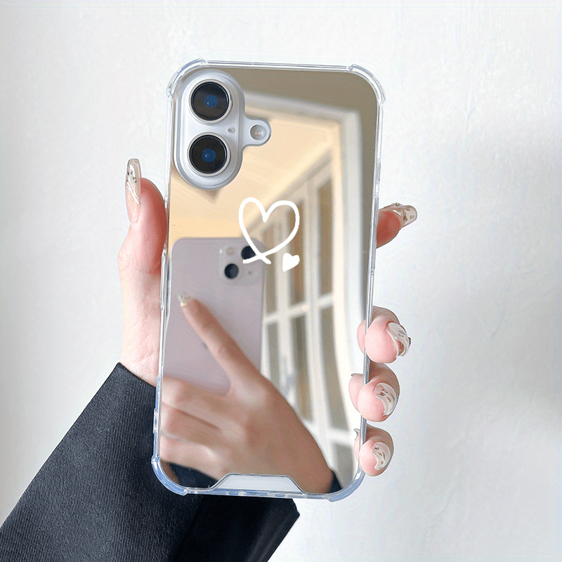 TEMU para Teléfono - Paquete Completo de Espejo de Lujo Anti-Caída con Diseño de para iPhone 16 15 14 13 12 11 Pro Max XS XR 7 8 SE JD1