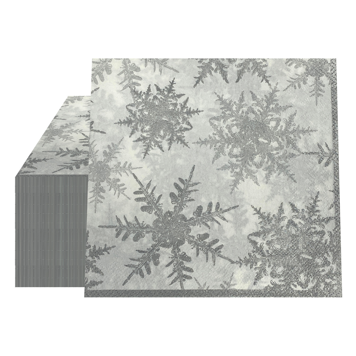 TEMU 20pcs Winter Snowflake Printed Tissue Paper With White Snowflake Design - 2-ply, Disposable Holiday Tissue Paper For Parties And Birthday