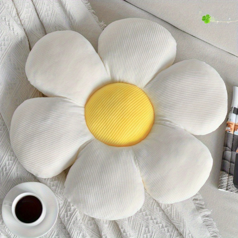 E-shop Ein Blumenförmiges Kissen mit Gänseblümchen- Sonnenblumen-Design, Plüschkissen mit Sechs Blütenblättern, Wohnaccessoire für , Büromöbel-Zubehör,
