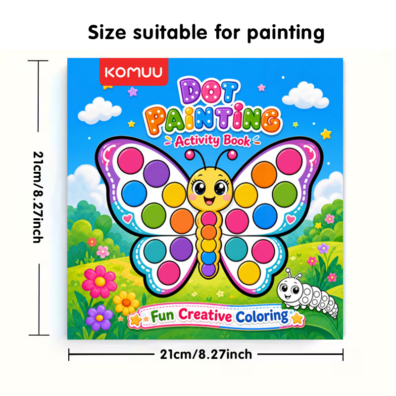 TEMU のドット塗り絵、子供用ティブドット落書き、カジュアルな手描き、誕生日パーティーの記念品、教室の工作材料