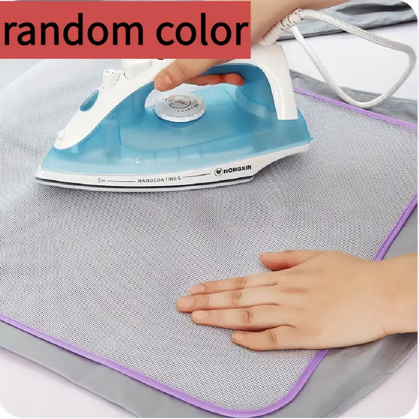 TEMU Heat-resistant Grid Ironing Mat, 1pc, Random Color — A Universal Anti-scald Ironing Aid For Home And Office Use. Made Of Durable Plastic With A