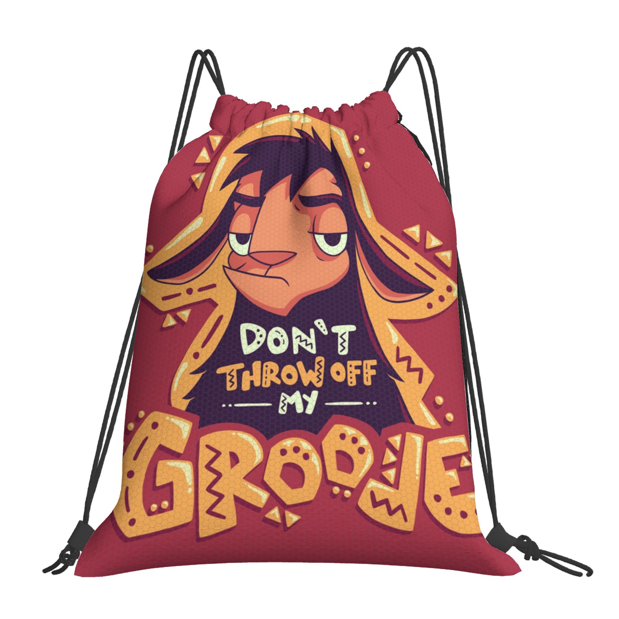 TEMU Borsa a sacca con coulisse 1 pz "Non rovinare il mio " Lama Kuzco dei animati Alpaca per palestra, fitness, viaggi e uso casual in molteplici di