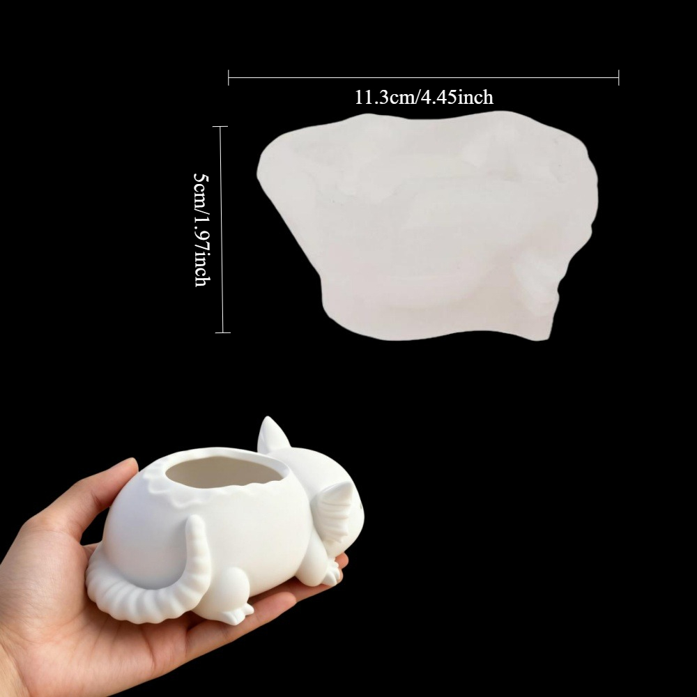Image of Resin Silicone Mold - Salamander Container Silicone Mold, , Reusable For Diy Wax/ Resin/ Plaster Craft, Succulent Planter & Candle Warmer, Home Decor For Adults