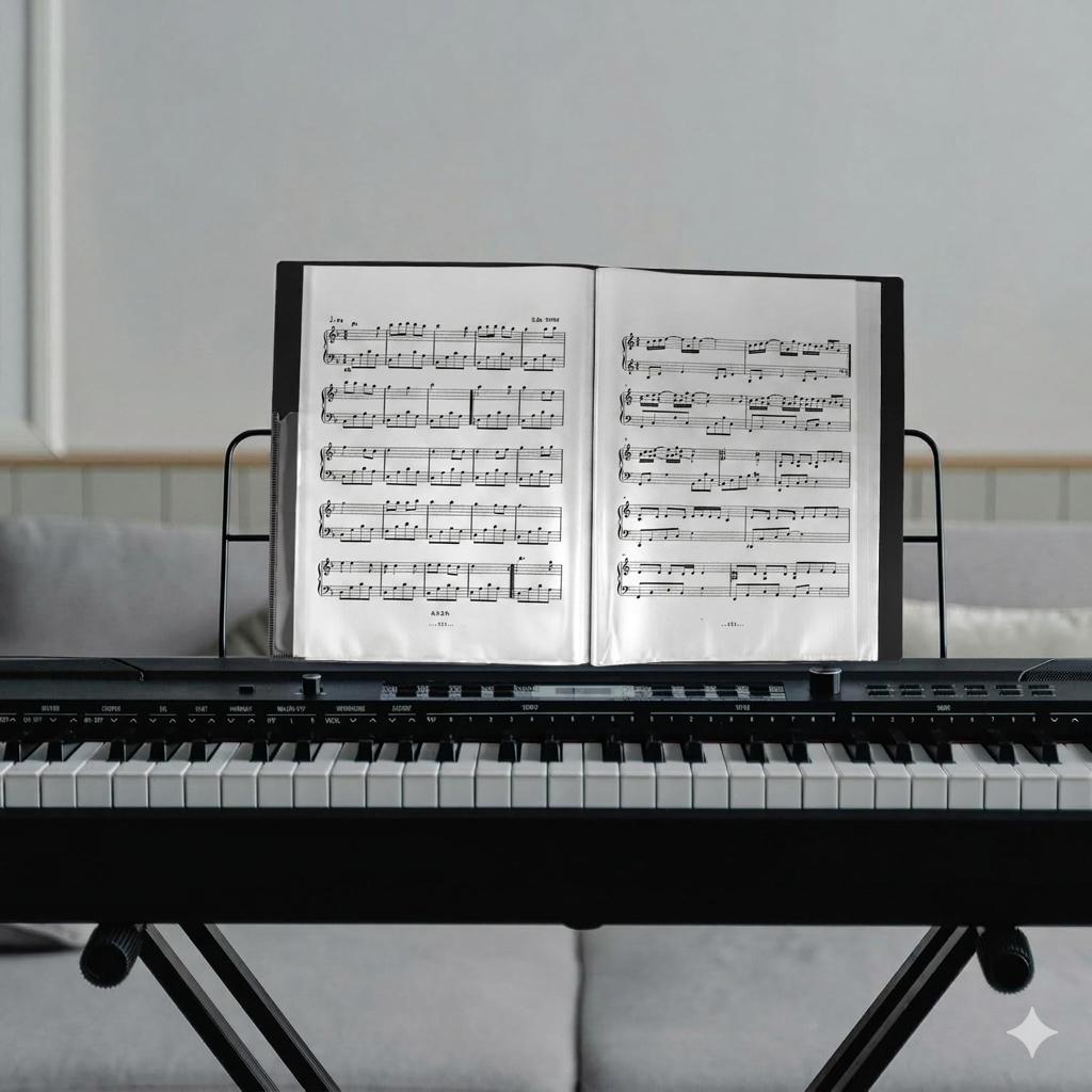 TEMU A4 Sheet With Clear Sleeves, Elegant Music Theme Presentation Book, Document Organizer Display Book For Piano, Art Portfolio, Certificates &