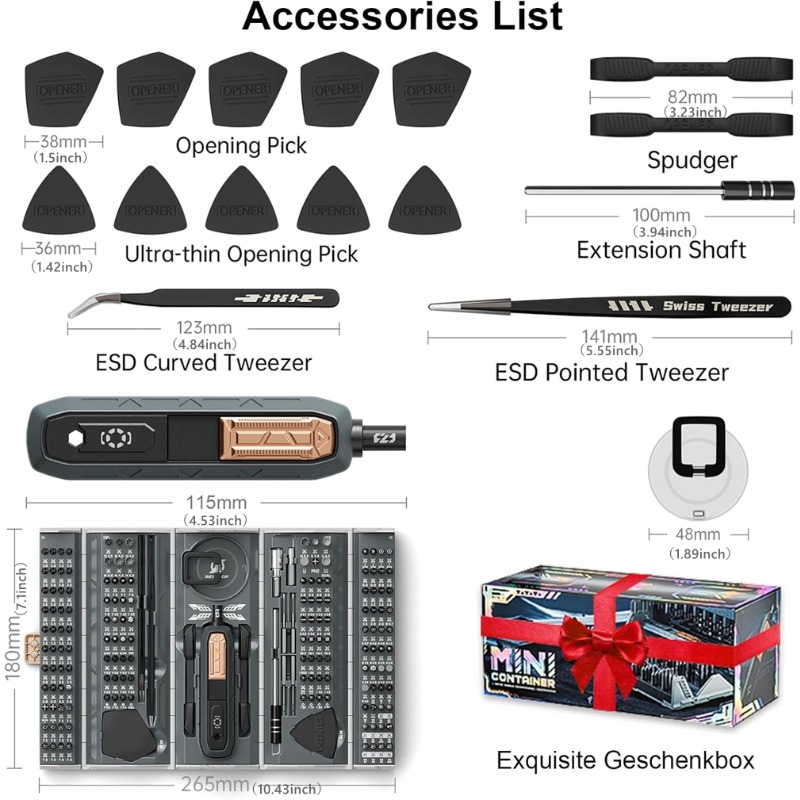 Image of Practical Manual Precision Screwdriver Kit | For Repairing Watches, Mobile Phones, Cameras, Game Consoles, Tablets & Electronic Devices | Metal, No Electricity Required