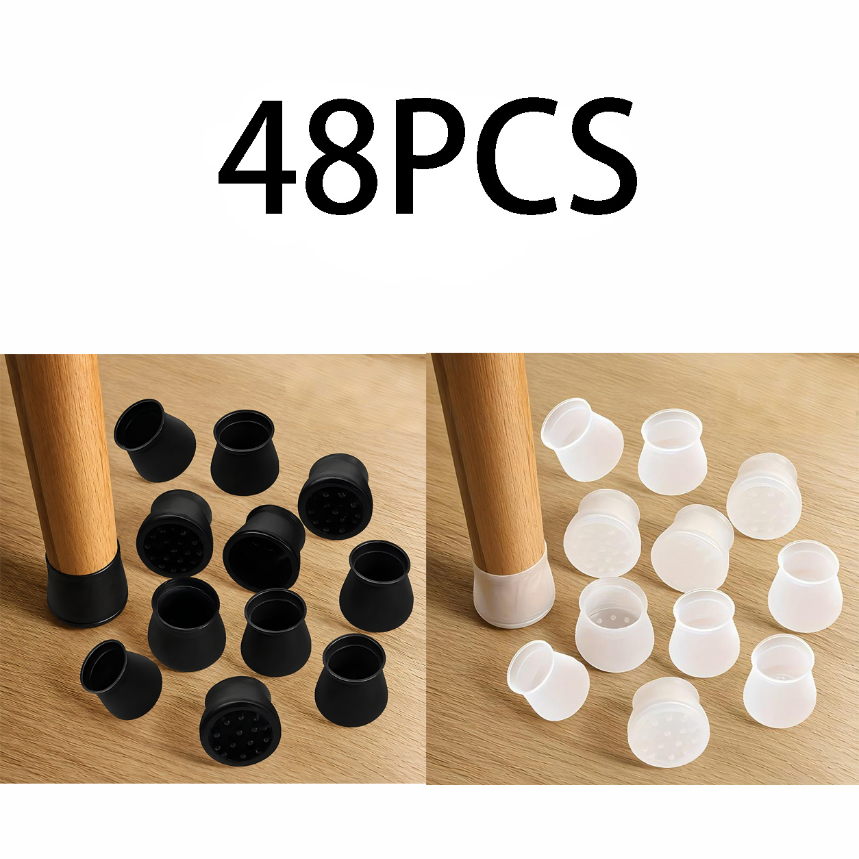 TEMU 48 Large, Thickened Silicone Furniture Mats, Anti-slip Floor Protectors, Suitable For All Flooring Materials, Effectively Prevent Scratches And