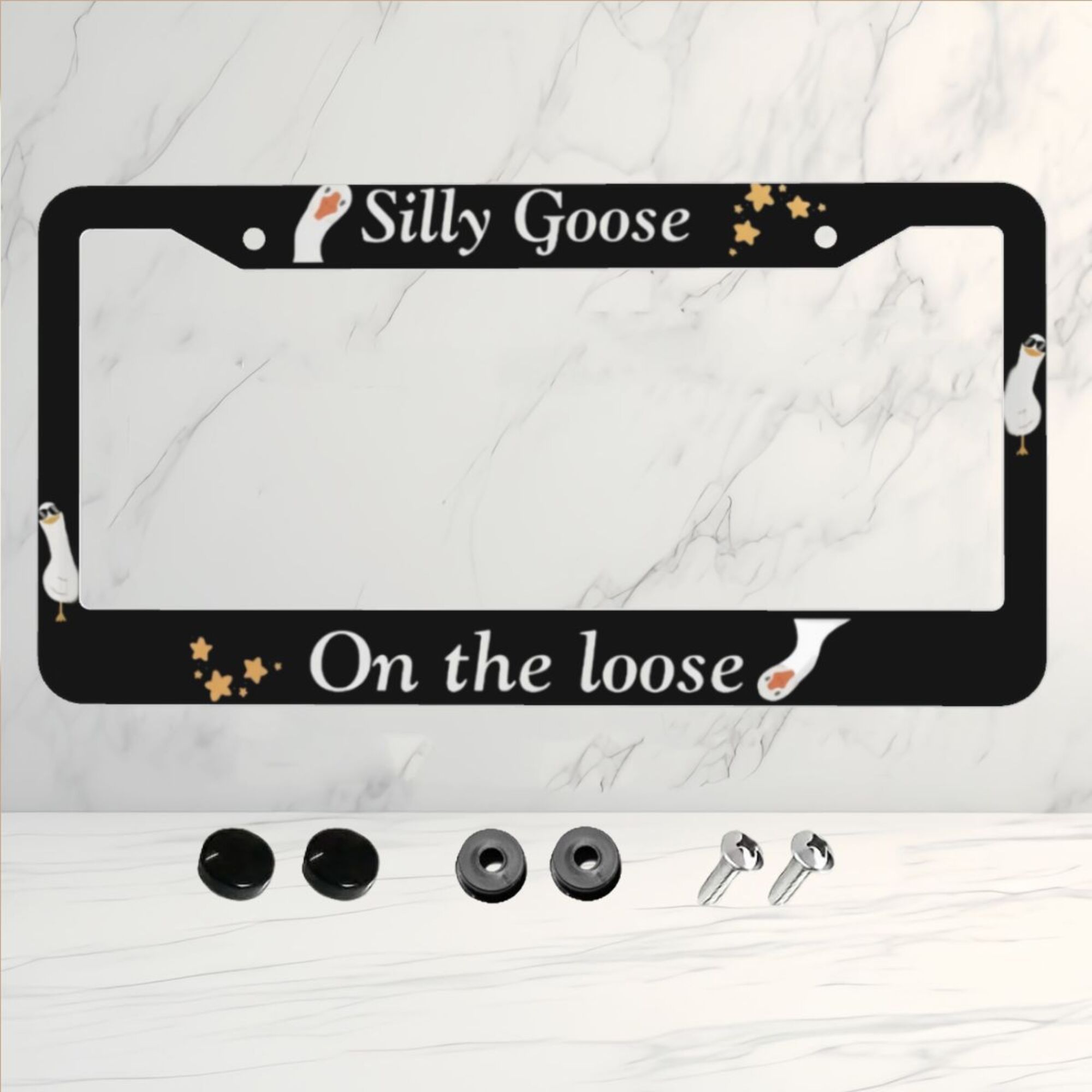 

1pc Aluminum Metal License Plate Frame, Black License Plate Frame, With Fashion Glasses, Universal Decorative License Plate Frame, Your Style, Gifts