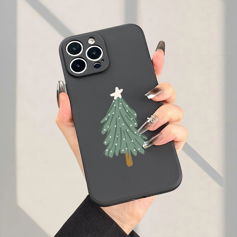 TEMU Phone Case: Christmas Tree Black Phone Case For Galaxy S25/s25 Ultra/s25 Plus/s24 Ultra/s24 Plus/s24/s24 Fe/s23 Ultra/s23/s23 Fe/s23+/s22