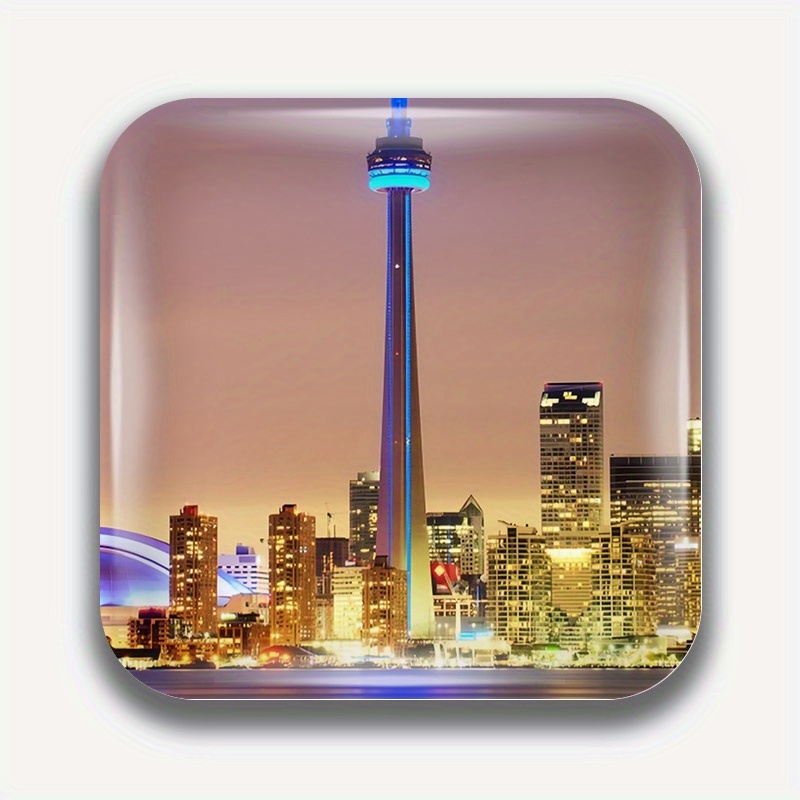 TEMU 1pc Toronto Magnetic Fridge Sticker - Vibrant Cityscape Design, Refrigerators, Whiteboards, Crafts, Photos, And Home Decor, Ideal Gift For