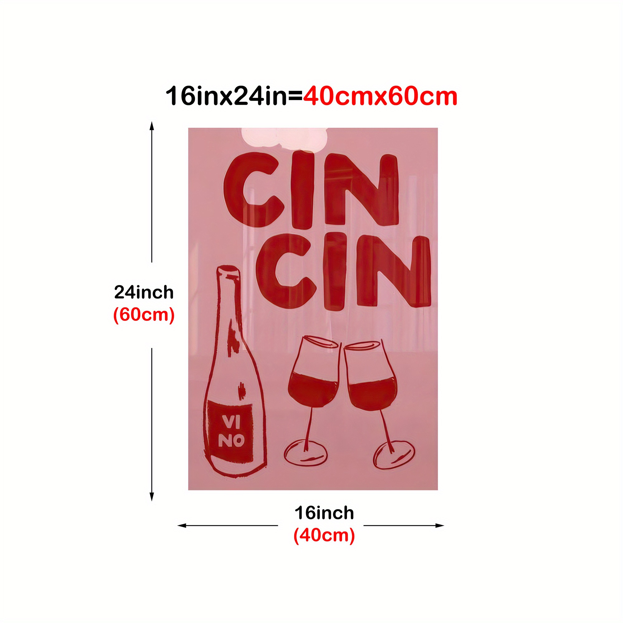 TEMU 2d Flat, 2d Flat, 1pc Stylish Wine Glasses And Text Canvas Art Prints, Contemporary Vintage Wall Decor, Ideal For , , Living Rooms, Bedrooms,