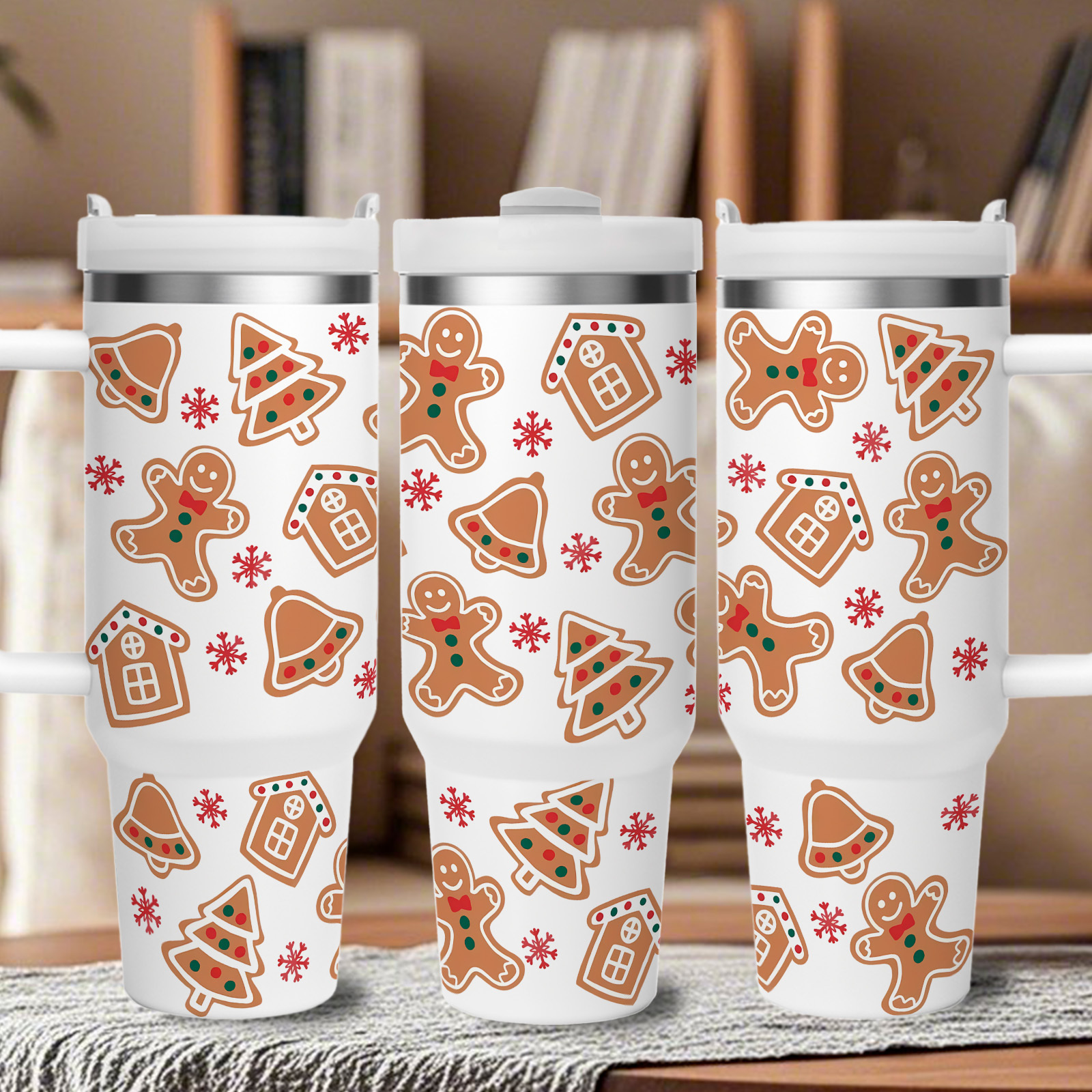 

1pc 40 Oz Christmas Time, Gingerbread Man, Quencher , 304 Stainless Steel, Refrigerated For , Warm For 12 Hours, Bpa-free. Suitable As Christmas Gifts, Thanksgiving Gifts For .