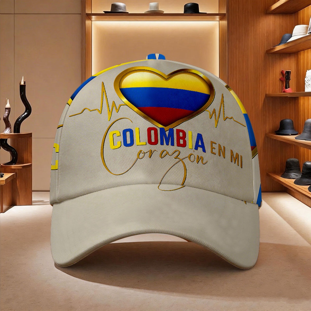 TEMU 1 Gorra de béisbol unisex con un estampado de ' de Colombia'. Es elegante, lavable a máquina y para el verano o como regalo de .