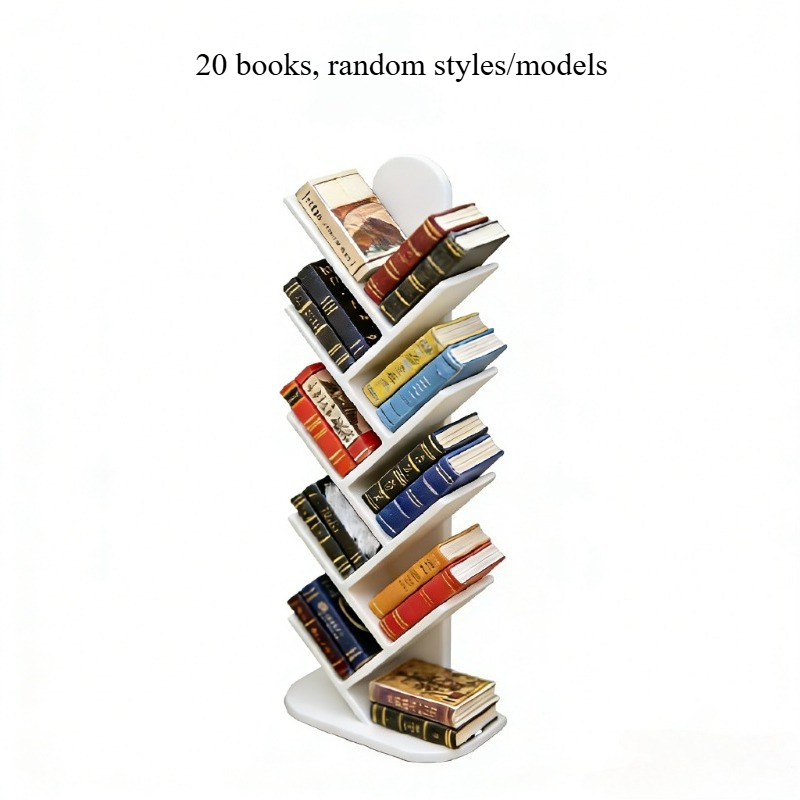 Image of 21pcs Set Miniature Bookshelf And Book Set Exquisitely Made And Realistic Design Suitable For 1 6 Or 1 12 Model House Decor Ornaments Dollhouse Decor Additions Styles Random Decorative Collectibles