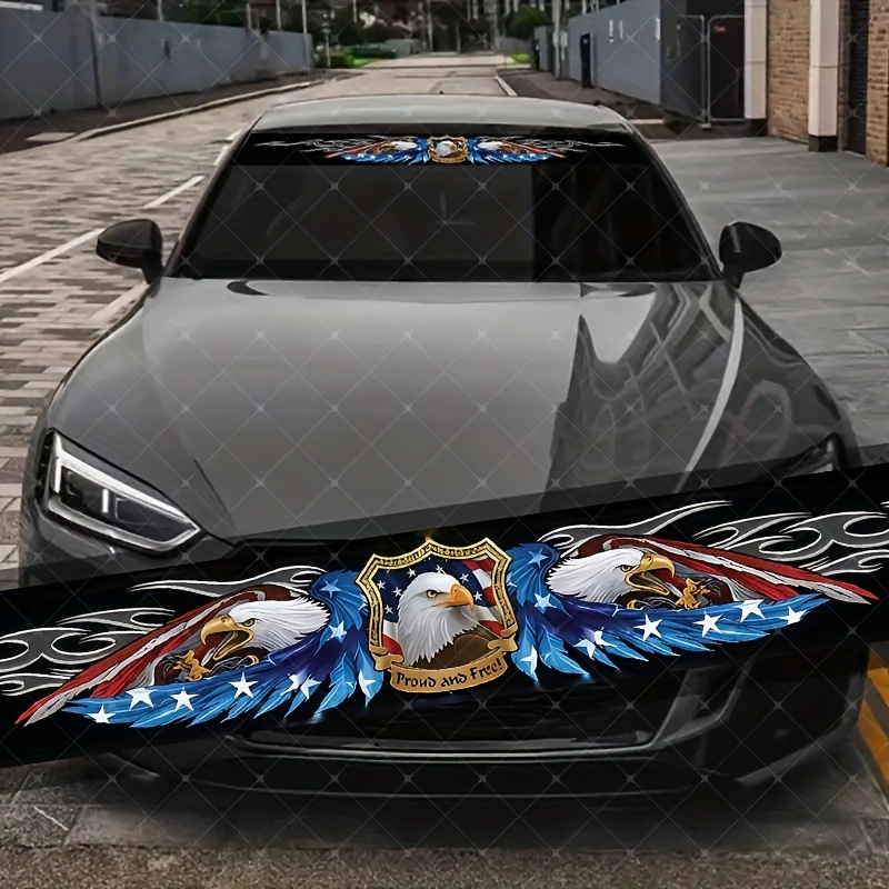 1 Large Flag And Eagle Wing Car Window Sticker