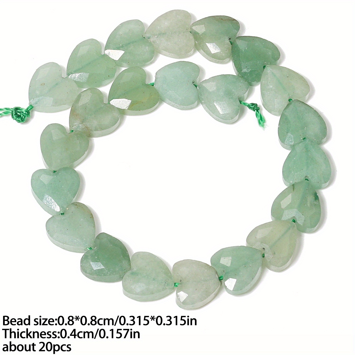 TEMU Tananta Aaa Aventurine Stone Beads - 8mm Heart-shaped Gemstones With For Making, Natural Stone Beads Suitable For Bracelets, Necklaces, Charms &