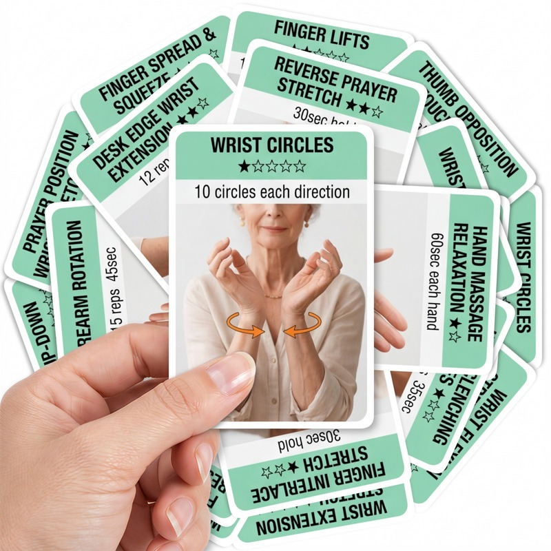 18pcs Senior Hand & Wrist Rehabilitation Cards, Gentle Exercises To Improve Mobility &