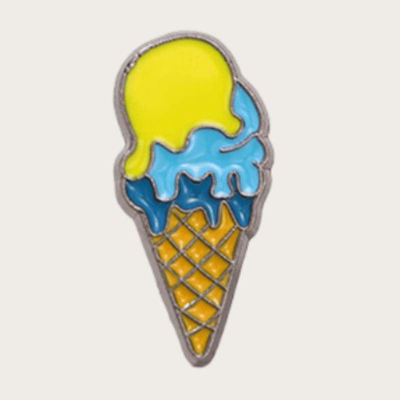 Image of Adorable Japanese-style Ice Cream Cone Brooches, Cartoon Metal Pins For Christmas Gifts And Decorations