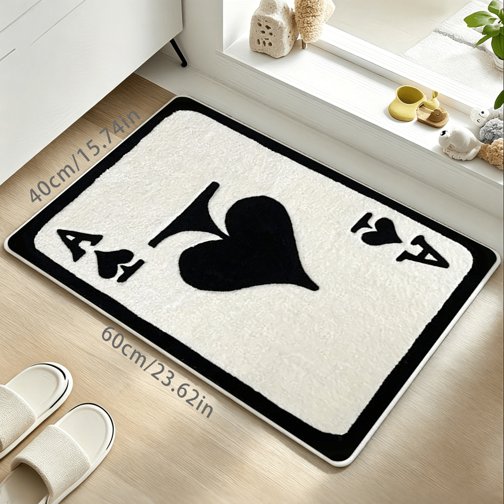 TEMU 1pc 2d Flat, Velvet, Poker Mat, Small Carpet, Welcome Mat, Carpet, Floor Mat, Outdoor Door Mat, Kitchen Carpet, Home Decor, Front Door Mat, Area