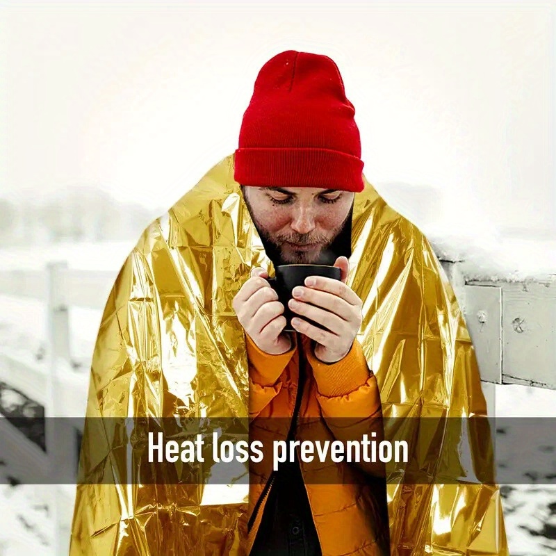 5pcs Emergency Foil Blanket, Rescue blankets, Golden Silvery, 210 x 160cm, Extra Large Size, First Aid Blanket for First Aid Hiking and Camping and Outdoor