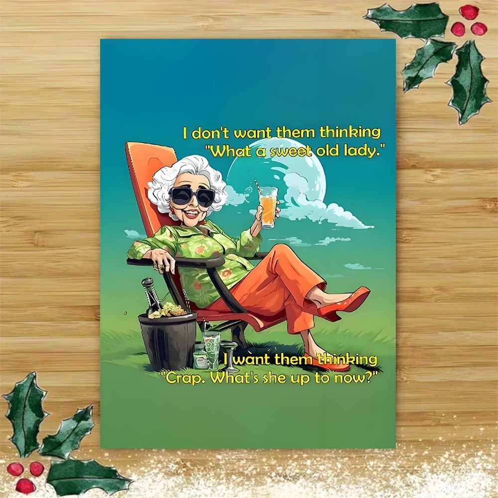 Happy Birthday Card NobleWorks - 1 Funny Happy Birthday Notecard - Old Man  Humor Greeting Card With Envelope - Man's Senility Prayer C9348BDG Birthday  Cards For Women, image size:1000x1000