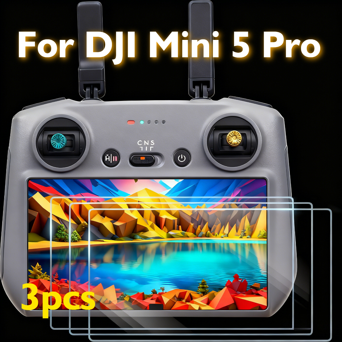 TEMU 3pcs Screen Protector Film For 5 Pro Remote Controller, 9h Hardness, , Scratch-resistant, Shockproof, Compatible With 5 Pro Drone Remote –