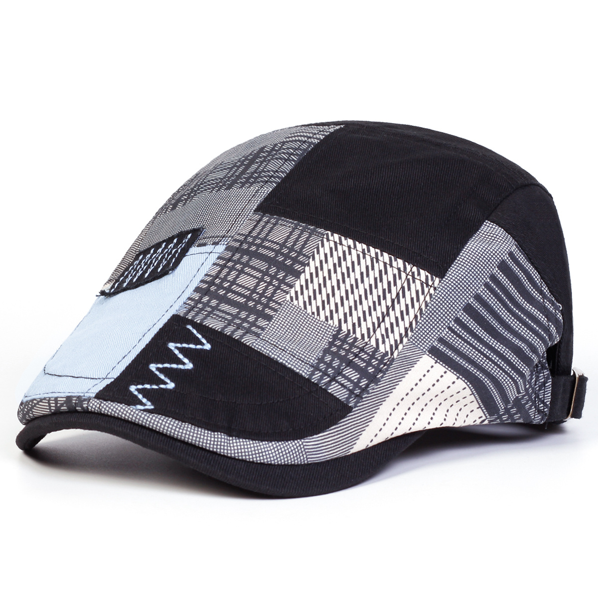 TEMU 1pc Men's Outdoor Colorful Fabric Beret, Fashion Casual Hat For Autumn And , Beach Party