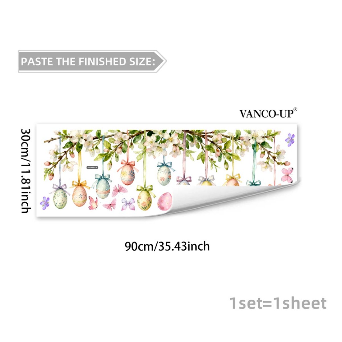 2d Flat - 2d Flat - 2d Flat, 1pc (30 X 90cm) Spring And Summer Theme Decoration Flower Egg Bow Flat Window Sticker Electrostatic Glass Sticker Window Decoration D20994-kr