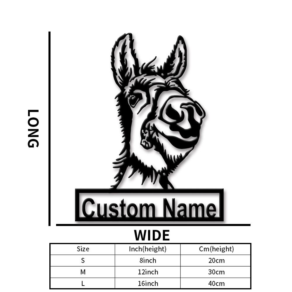 TEMU 1pc Personalized Donkey Metal Sign Custom Farmhouse Decor Donkey Lover Gift Unique Wall Art For Home Bar For Man Cave Durable Metal Plaque