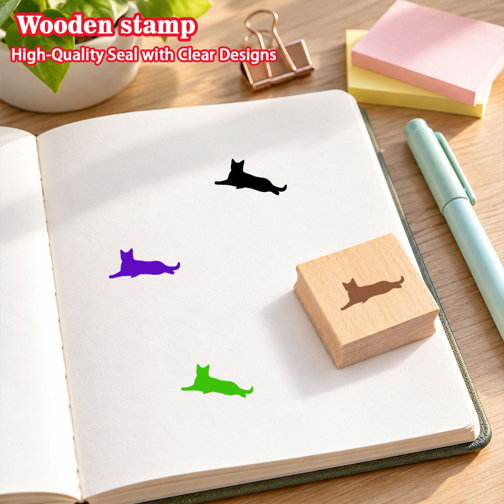 Small Rectangular Wooden Stamp for Journals and Scrapbooking