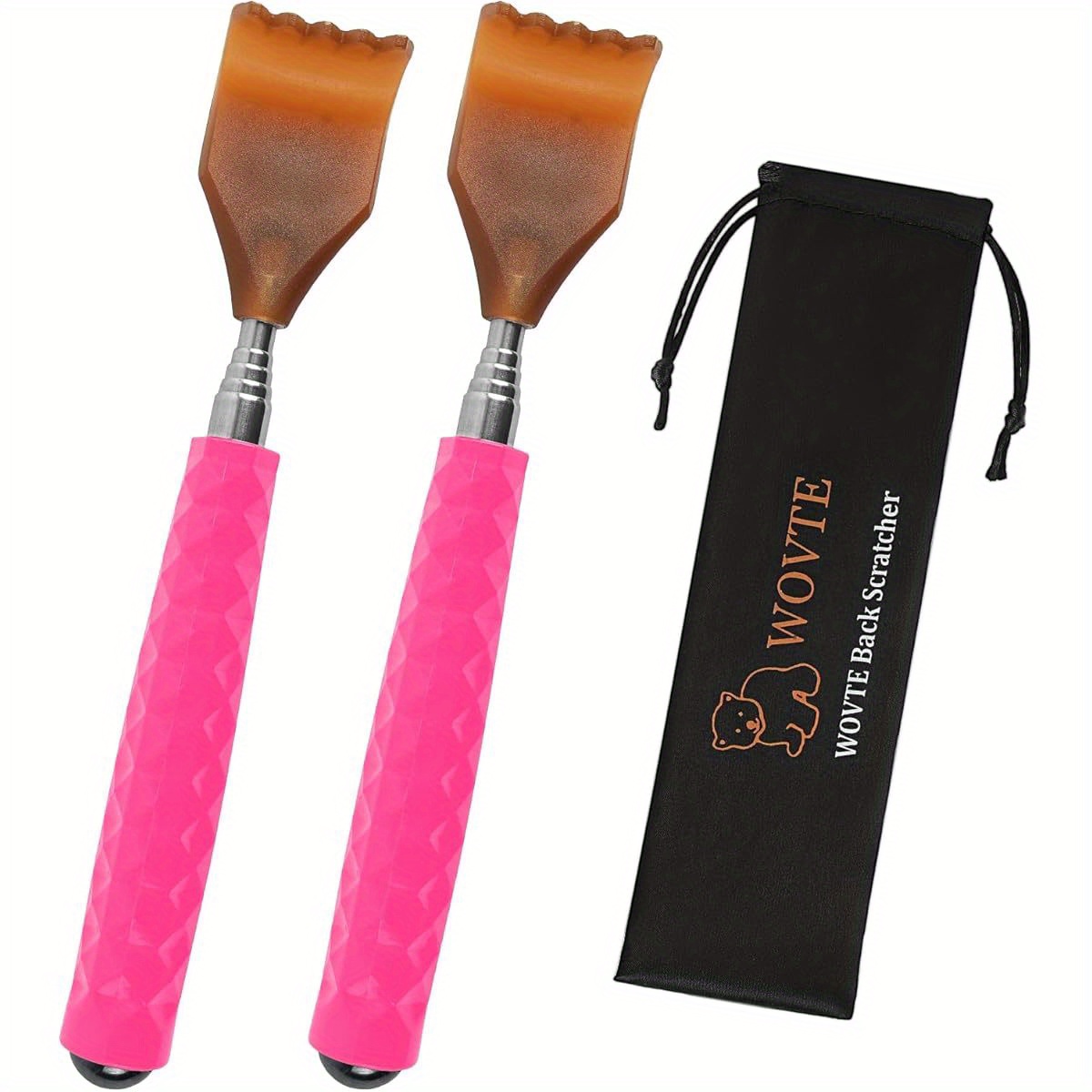 2pcs pink extendable back scratcher with massage ball   for   ideal mothers day hers day birthday gifts for men women and parents massage gifts relaxation tool stylish scratcher comfortable grip Product details 2
