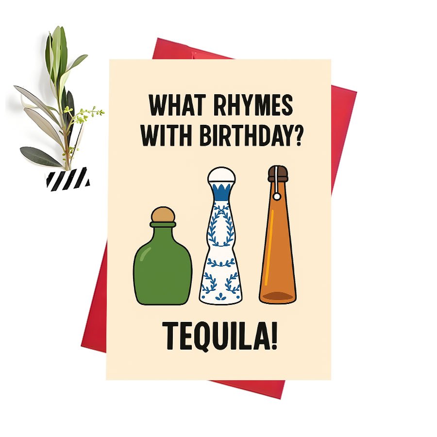 TEMU 1 carte d'anniversaire humoristique sur le thème de la tequila, idéale pour , collègues et amateurs de fêtes pour les anniversaires avec humour
