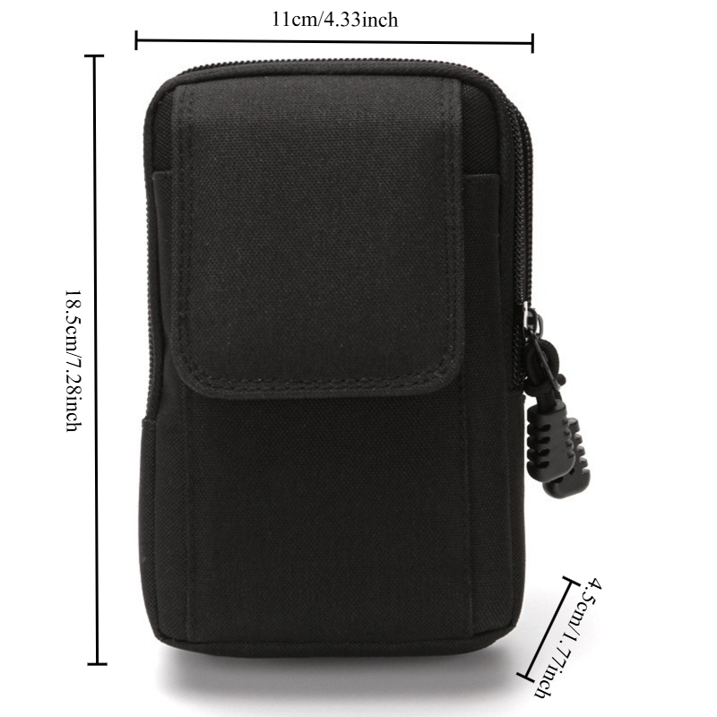 Black Multi-Functional Double-Layer Outdoor Tactical Belt Bag