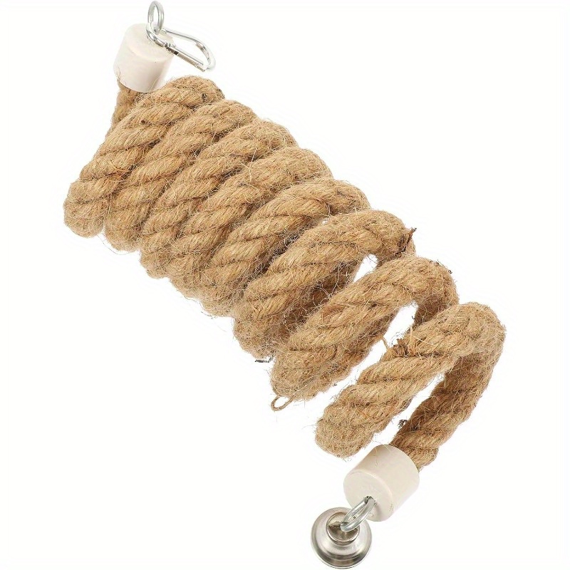Natural Jute Spiral Rope Perch for Parrots