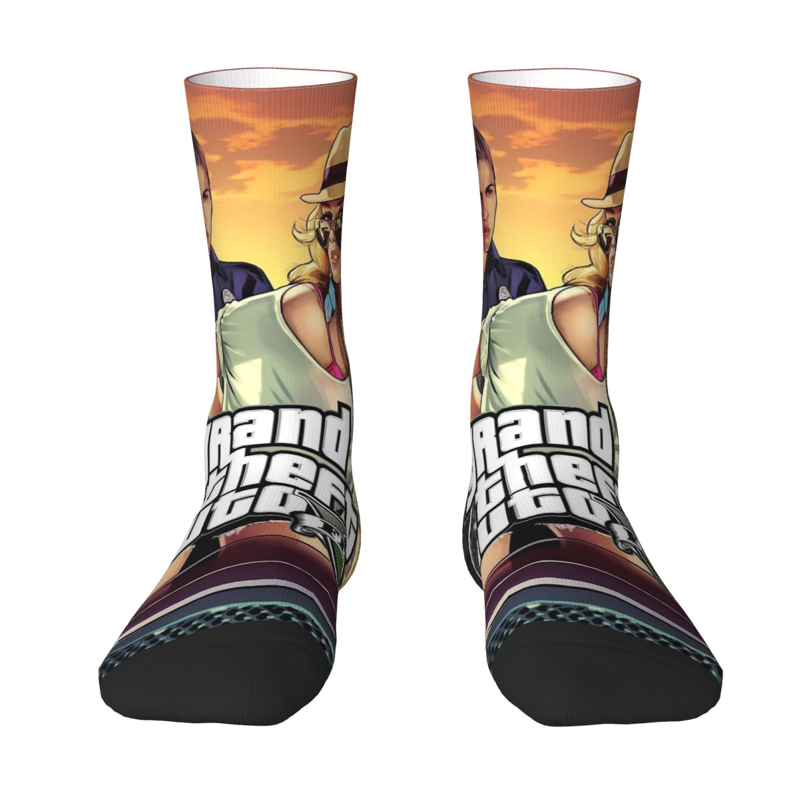 TEMU 1 Pair Men's Printed Polyester Socks, Gaming Enthusiast Gift Socks