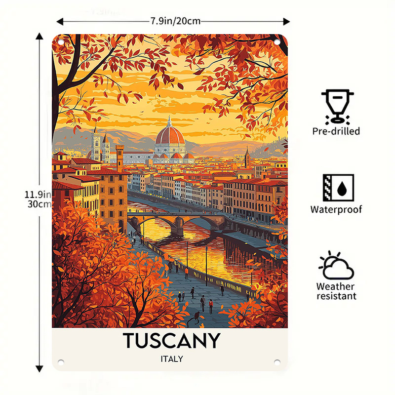 1    of   featuring a river with   buildings a   structure in the bac metal tin sign decorative iron wall art for home   resistant retro   11 8x7 8 inches 30x20cmn