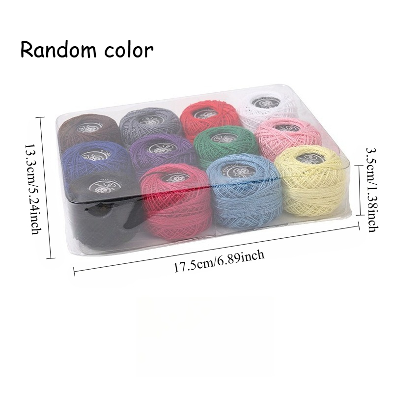 TEMU Of 12 Colors, Solid Color Hand Embroidery, Random Color Rcross- Thread, Diy Crochet Accessories, Embroidery Thread, Sewing Thread, Embroidery