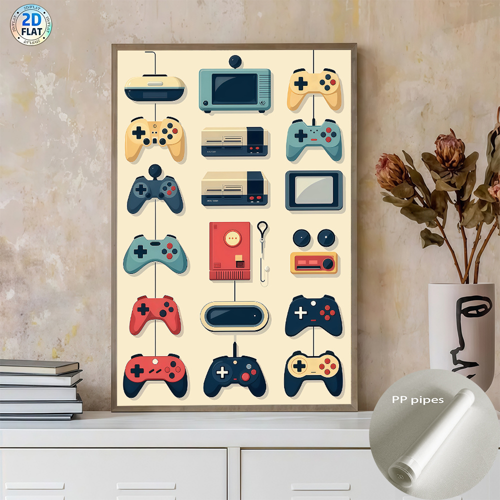3B1184E693884Fd1A79B99Ad1234Acc3-Goods.jpeg retro wandkunst spielekonsole und controller muster leinwandbedrucktes poster