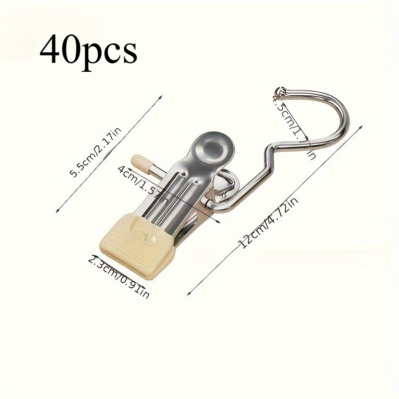 TEMU 40pcs 9 Hanger Clips Made From High-quality, Sturdy, Durable, Rust-resistant, And Non-slip. The Multifunctional Design Allows For Clipping Hats,